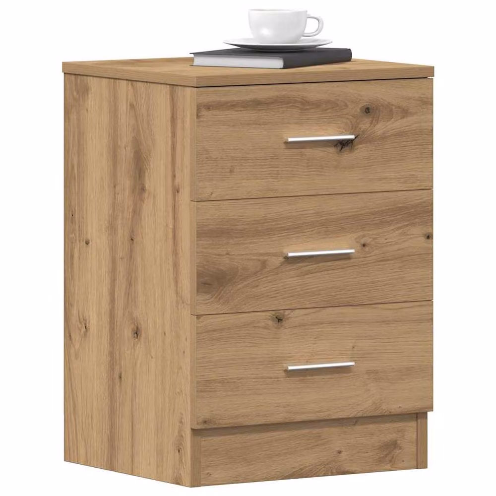 Berkfield Home Classic Bedside Cabinet in Artisan Oak Brown, W/D/H: 38 x 35 x 55 cm – 2