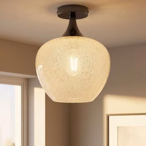 Globo Lighting Modern Sphere Ceiling Light with Transparent Glass Shade in Black and Chrome, Diameter: 24 cm – 2