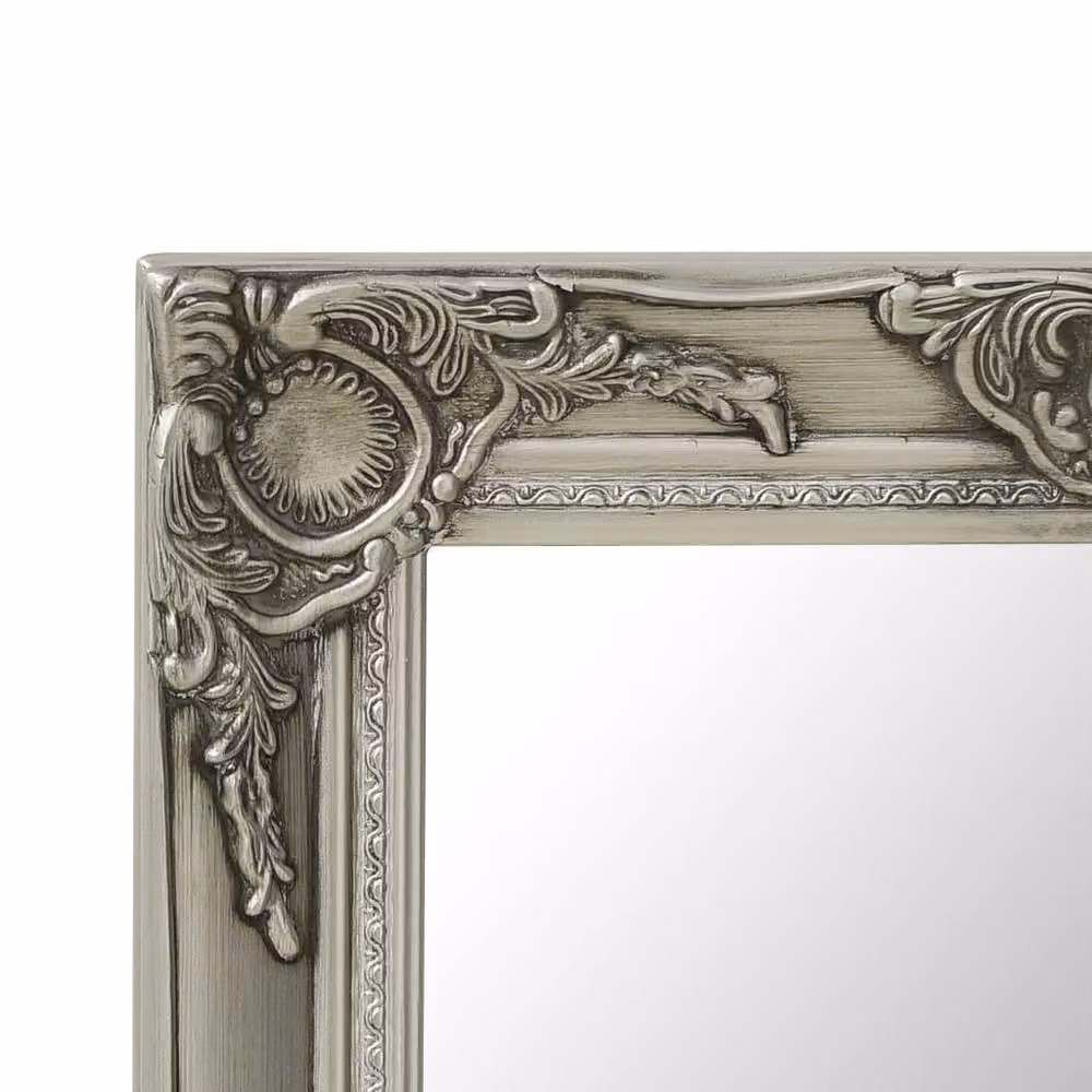 Berkfield Home Antique Baroque Style Square Wall Mirror in Silver, W/H: 50 x 50 cm – 3