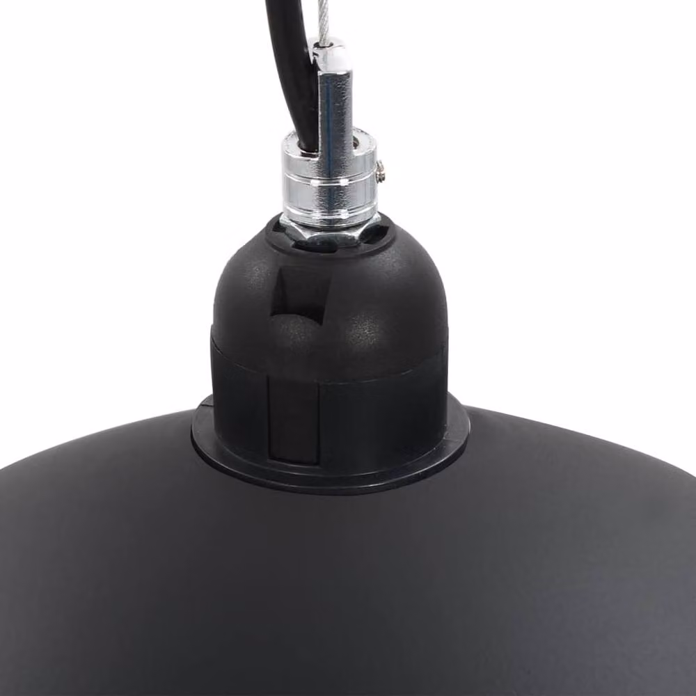 Berkfield Home Set of 2 Modern Semi-spherical Metal Ceiling Lamps in Black and Gold, Diameter: 40 cm, E27 – 7