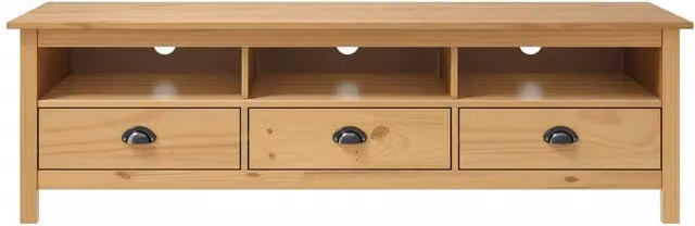 Berkfield Home Hill TV Cabinet in Honey Brown Solid Pine Wood, W: 158 cm, D: 40 cm, H: 47 cm – 1
