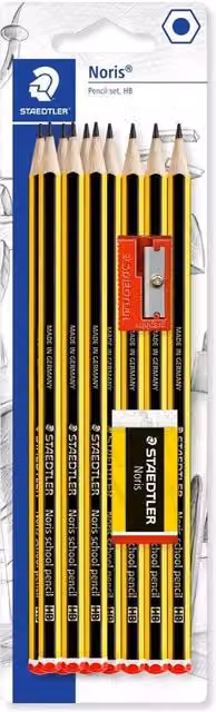 STAEDTLER Noris HB School Pencils in Grey with Eraser and Sharpener
