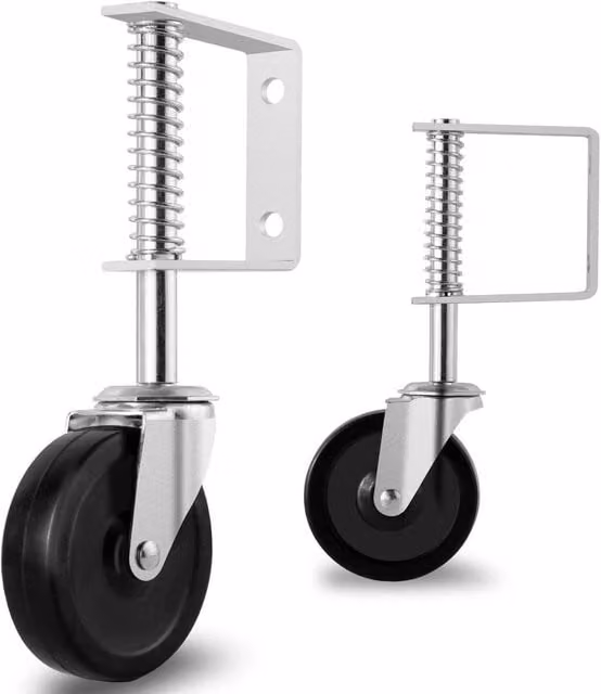 NESTLUNE 2-Pack of 4 Swivel Spring Loaded Gate Castor Wheels in Black – 1