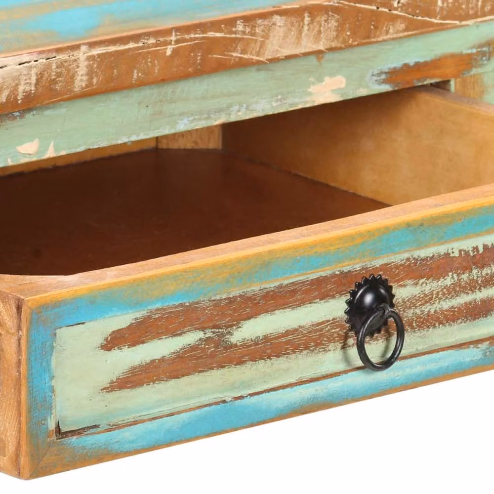 Berkfield Home Rustic Reclaimed Wood Console Table, Multicolour, W: 120 cm, D: 40 cm, H: 75 cm – 3