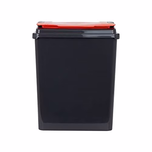 Wham 3 Piece 50L Plastic Recycling Bins with Flip Lids in Grey with Red, Green and Yellow Lids – 2