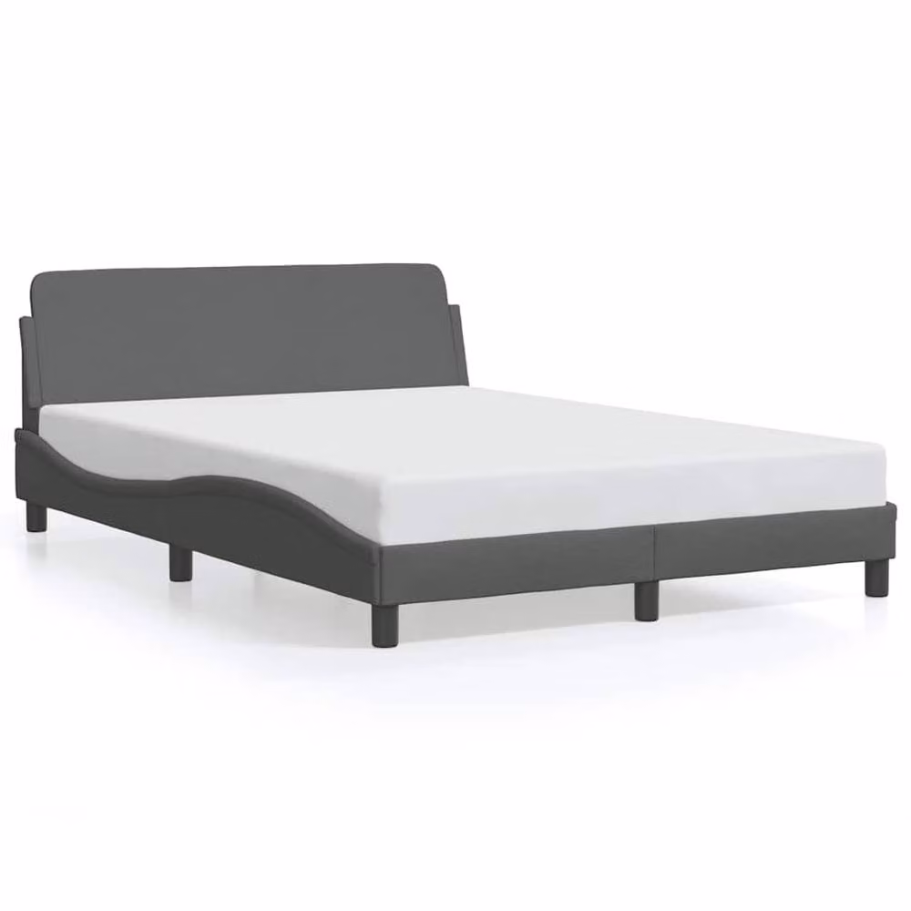 Berkfield Home Dover Upholstered Double Bed Frame in Dark Grey, W: 135 cm, L: 190 cm – 2