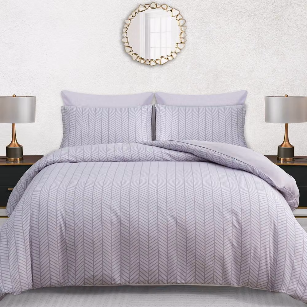 Pamposh Reversible Anti Allergy Microfibre Duvet Cover Set, Grey, W: 180 cm, L: 200 cm – 2