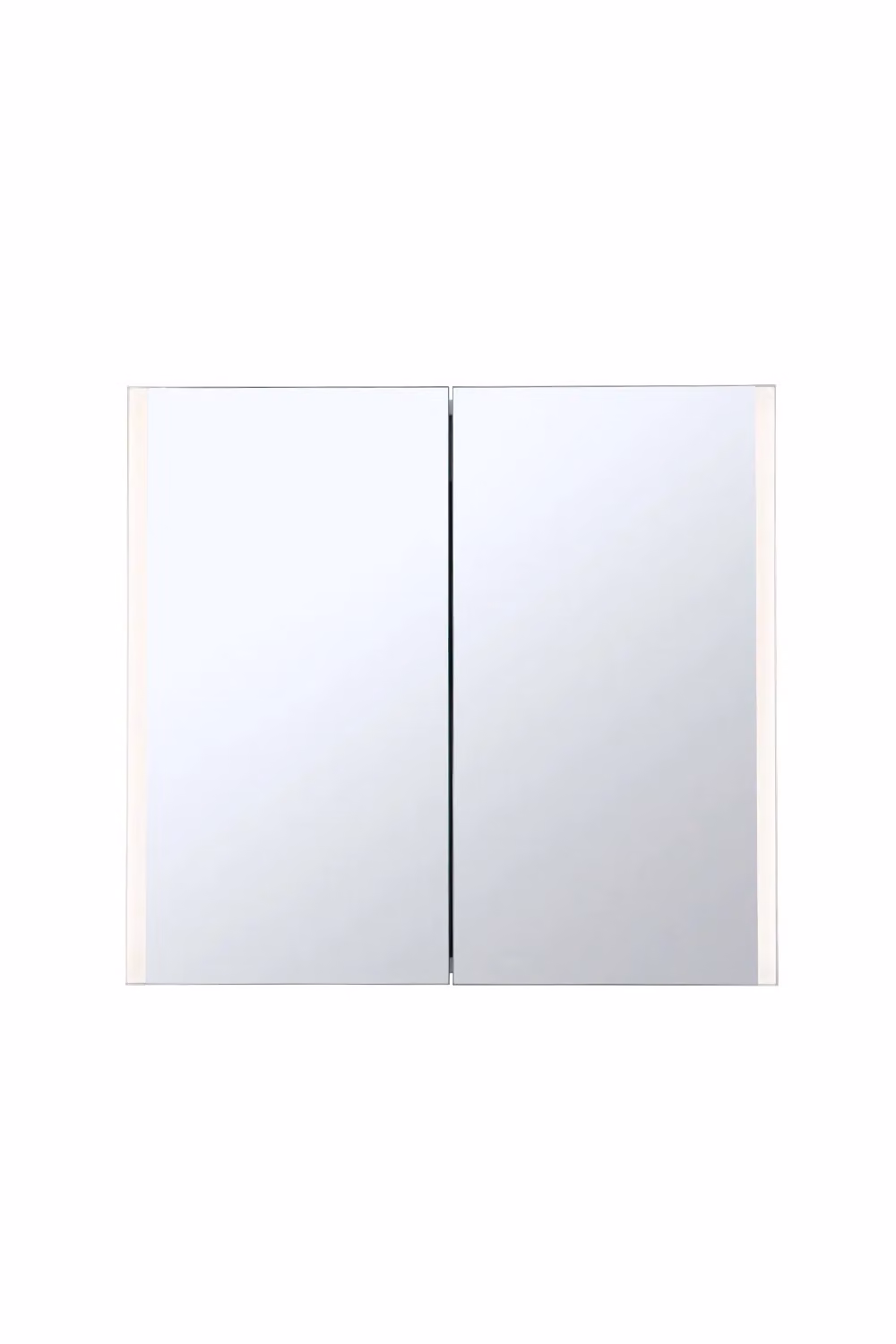 Living and Home Wall Mounted LED Bathroom Mirror Cabinet with Defogger and Shaver Socket in Silver – 2