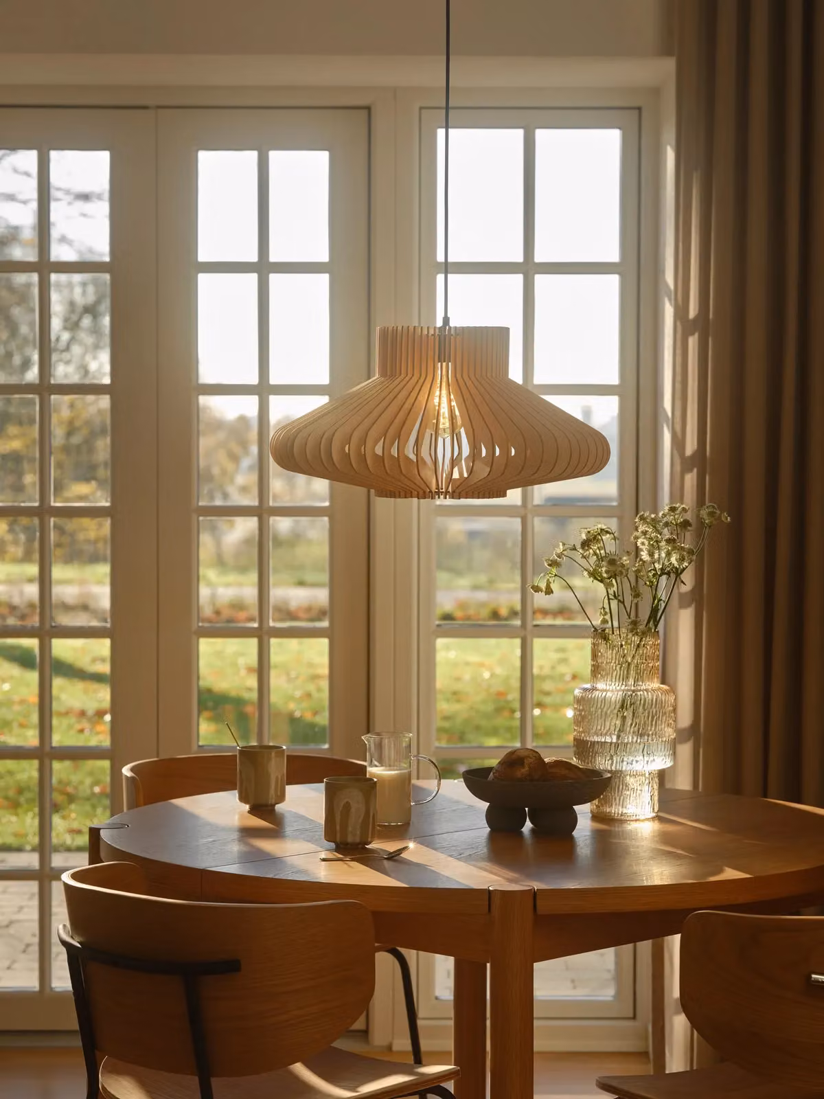 Nordlux Manago Pendant Light in Brown Wood, Diameter: 50 cm, E27 – 2