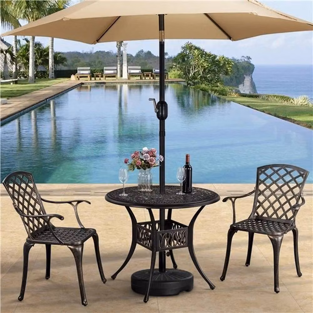 PAWNORA Set of 2 Brown Metal Outdoor Patio Dining Chairs – 5