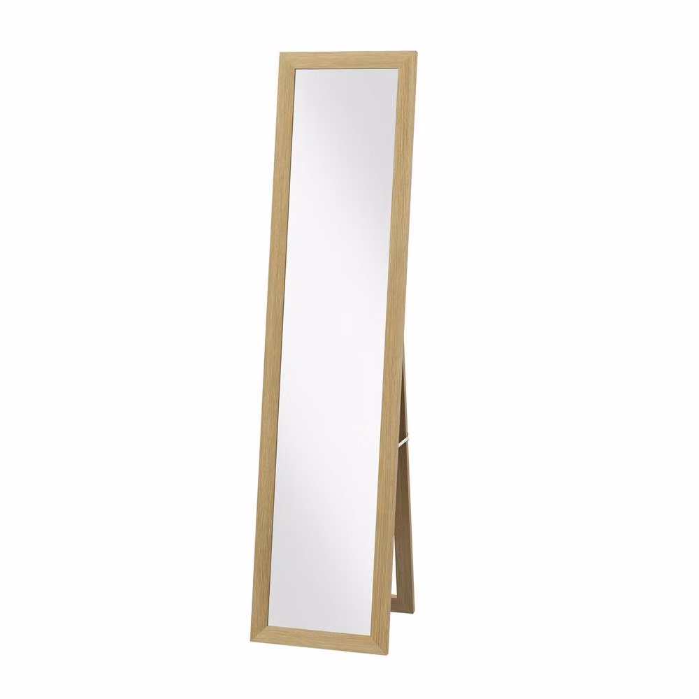 Rolipo Full Length Mirror with Brown Wood Frame, W: 37 cm, H: 157 cm – 2