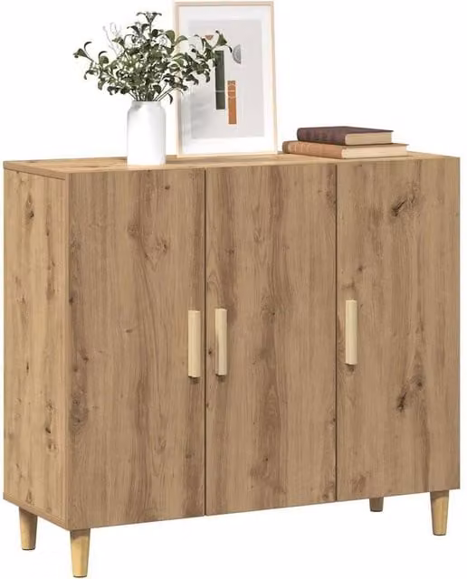 Berkfield Home Artisan Oak Sideboard in Brown, W/D/H: 90 x 34 x 80 cm – 1