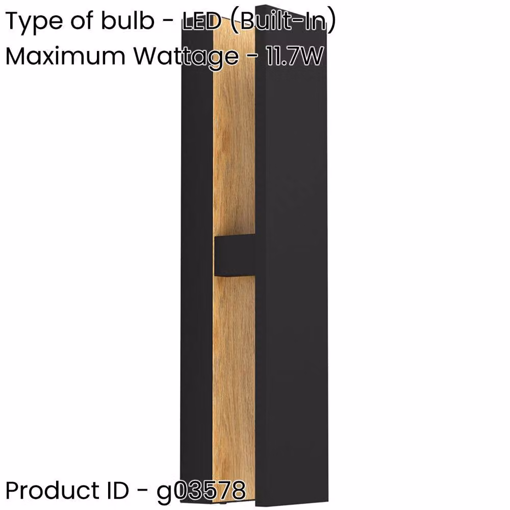 Loops Modern LED Up and Down Wall Light in Black and Brown with Wood Details – 2