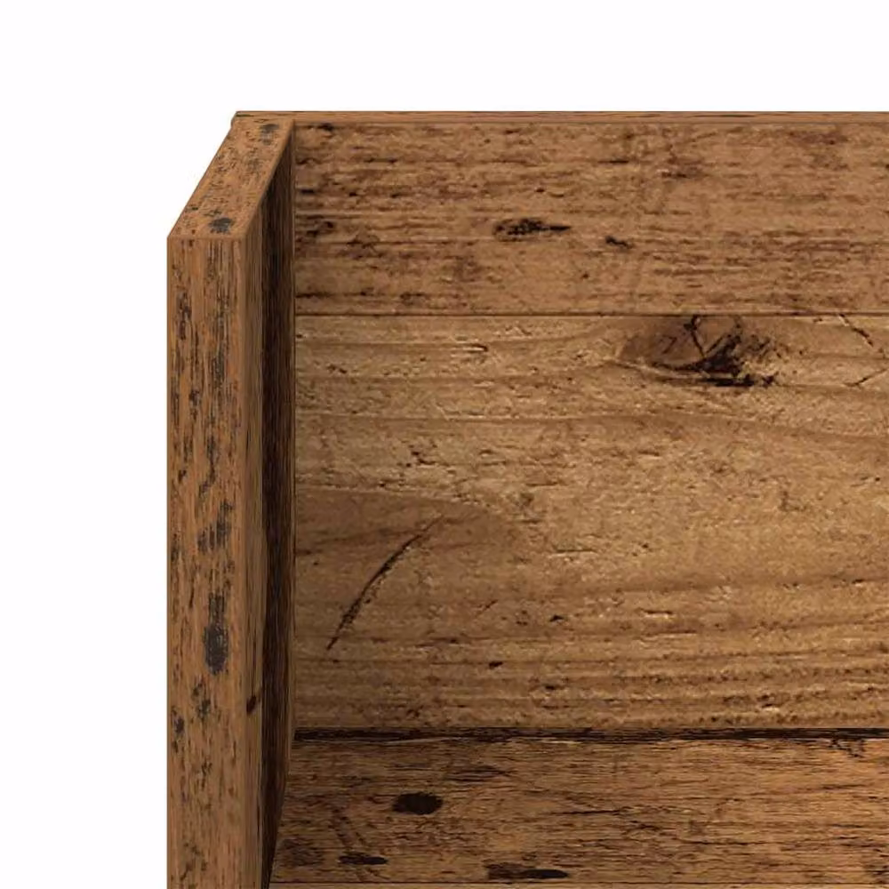 Berkfield Home Wall Shelves, 2 Piece Set in Brown Old Wood, W/D/H: 100 x 16.5 x 16.5 cm – 6
