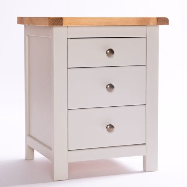 Cabinet Bits Argenta 3 Drawer Bedside Table in Grey