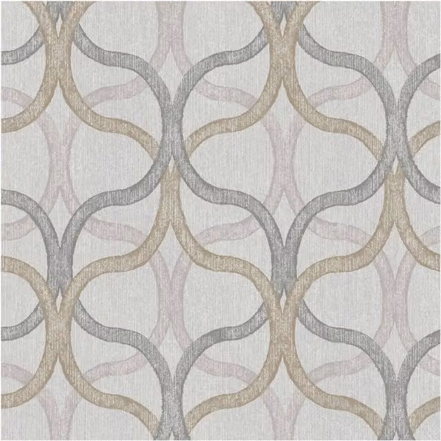 Graham & Brown Geometric Abstract Vinyl Wallpaper in Beige, W: 52 cm, H: 1000 cm
