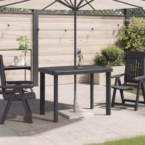 vidaXL Anthracite Plastic Garden Table, W: 101 cm, D: 68 cm, H: 72 cm – 2