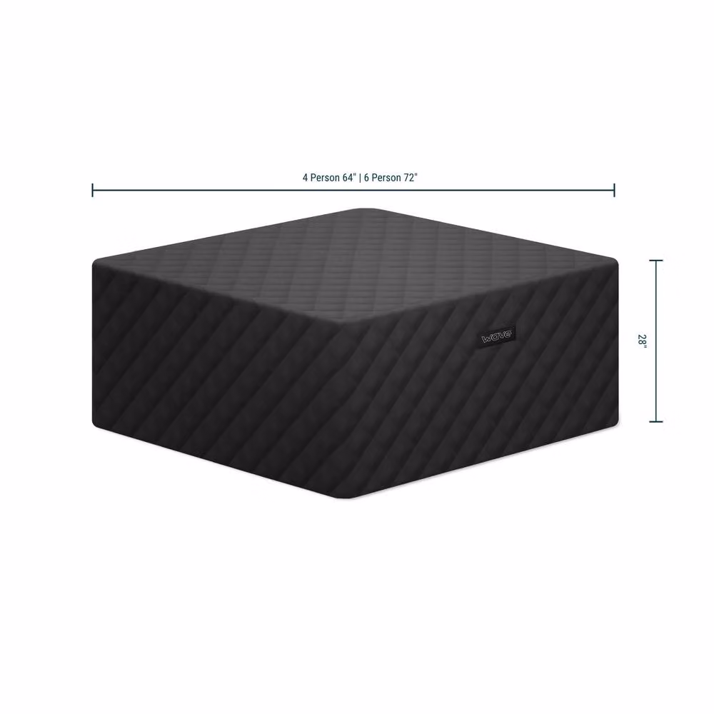 Wave Spas Wave Garda Square Thermal Hot Tub Cover, Energy-Saving Insulated Lid in Black – 1