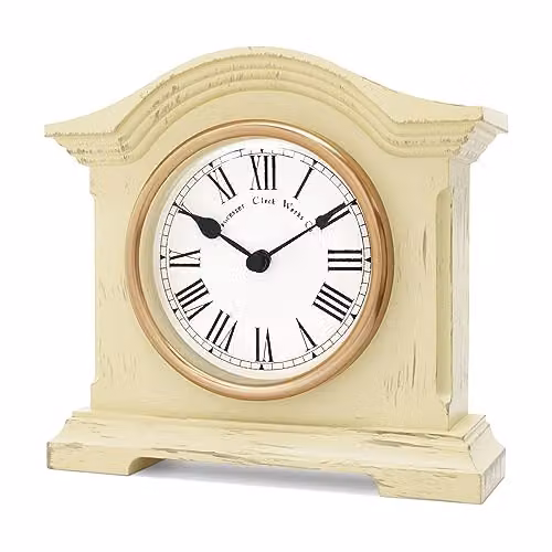 Acctim Falkenburg Antique Tabletop Mantel Clock with Quartz Mechanism in Beige and White – 1