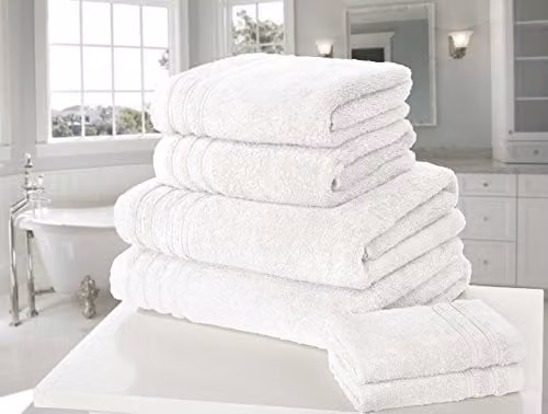 Rapport So Soft 6-Piece White Cotton Towel Bale