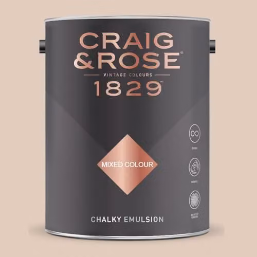 Craig & Rose 1829 Paint Stop Chalky Emulsion Dried Plaster Matt Water Based Paint, 5 l