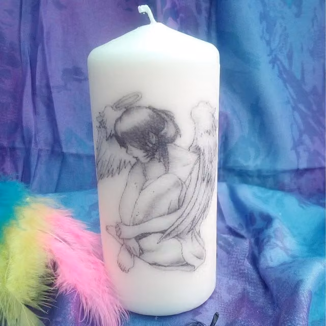 Viki White Angel Pillar Candle for Tabletop Decor