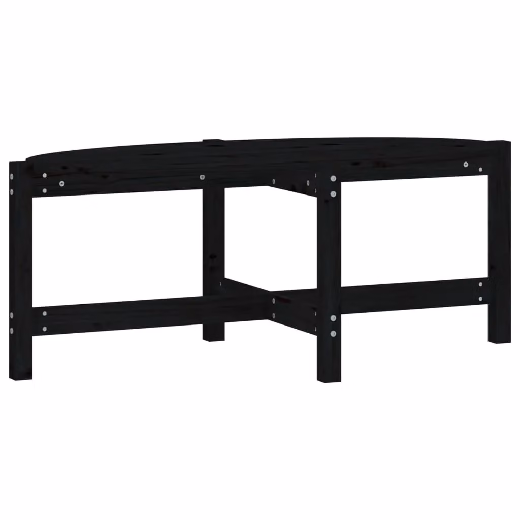 Berkfield Home Black Rustic Solid Wood Pine Coffee Table W/D/H: 118 x 63 x 45 cm – 2