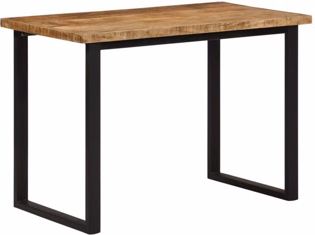 Berkfield Home Rectangular Mango Wood Dining Table in Brown, W/D/H: 110 x 55 x 75 cm