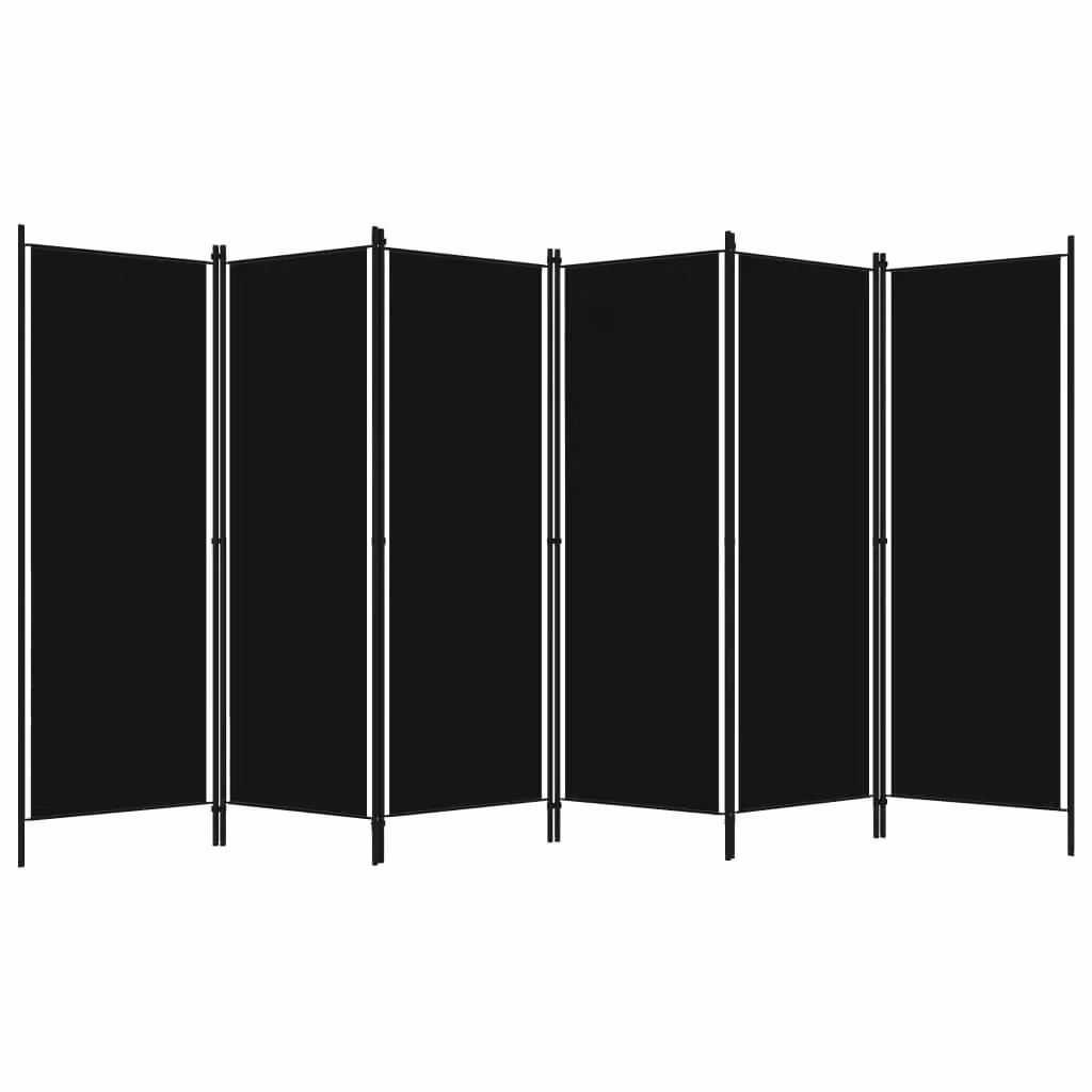 Berkfield Home 6-Panel Room Divider in Black, W: 300 cm, H: 180 cm – 2