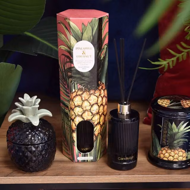 Madison & Mayfair Pineapple & Coconut Reed Diffuser in Black