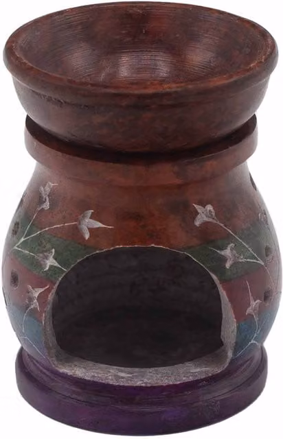 KDMK Soapstone Hamsa Five Colours MultiColor Tealight Oil Burner, Height: 10 cm