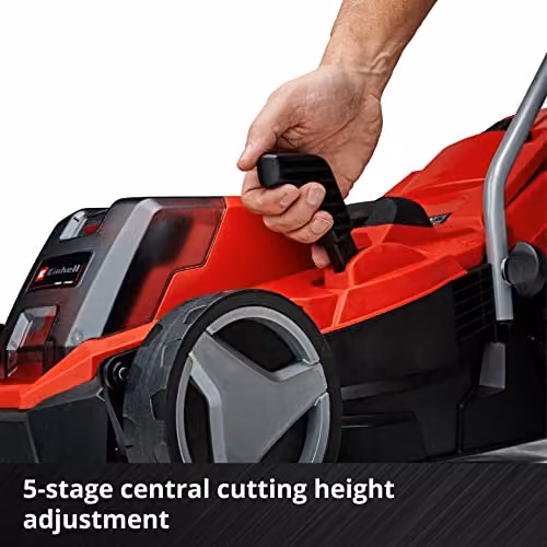 Einhell Power X-Change 18V Cordless Lawnmower with Rechargeable Battery and Quick Charger, Red – 5