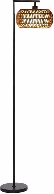 Havendro Dimmable Boho LED Floor Lamp with Double Shade in Black, H 170 cm x W 33 cm x D 33 cm