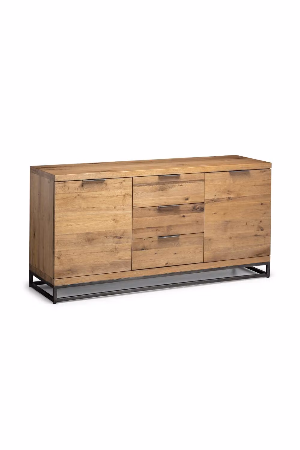 Julian Bowen Brooklyn Oak and Metal 2 Door 3 Drawer Industrial Sideboard – 2