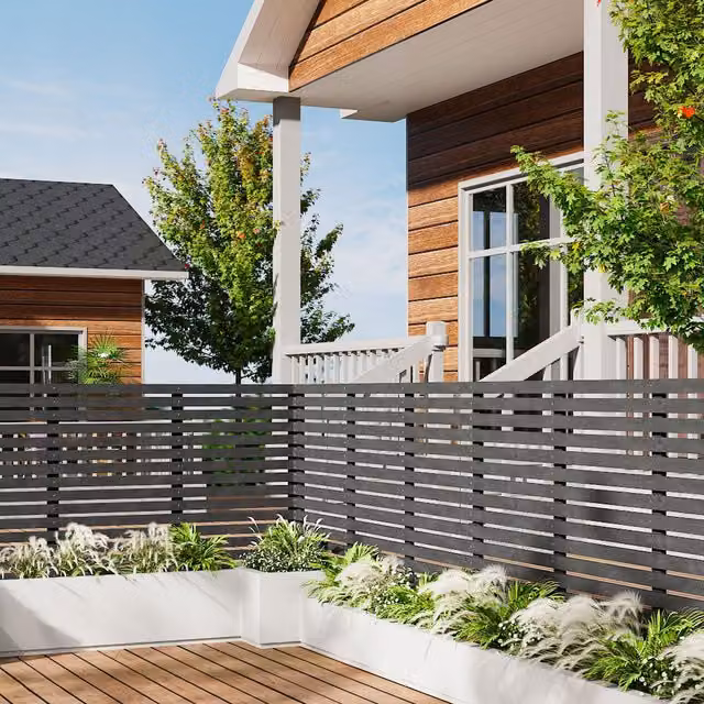 Livingandhome Single Wood Outdoor Fence Gate Panel, Grey, W: 120 cm, H: 180 cm