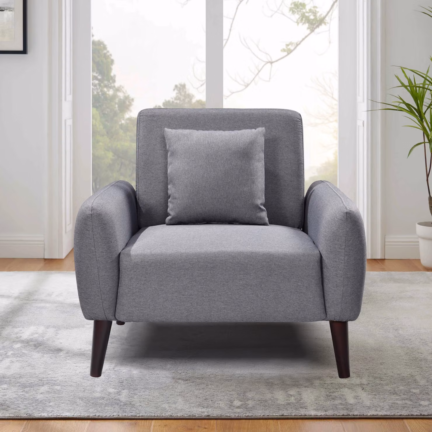 Comfy Living Ltd Grey Linen Fabric Armchair – 2