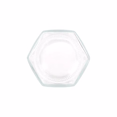 Argon Tableware Set of 6 Hexagonal Glass Jam Jars with Black Metal Screw Top Lids, 250ml – 4