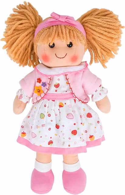 Bigjigs Toys Kelly Doll Medium Pink Fabric Character Toy