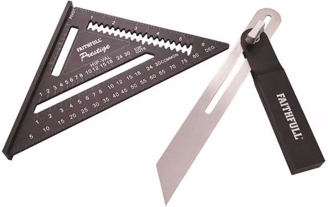 Faithfull 2 Piece Black Aluminium CNC Sliding Bevel and Quick Square Set