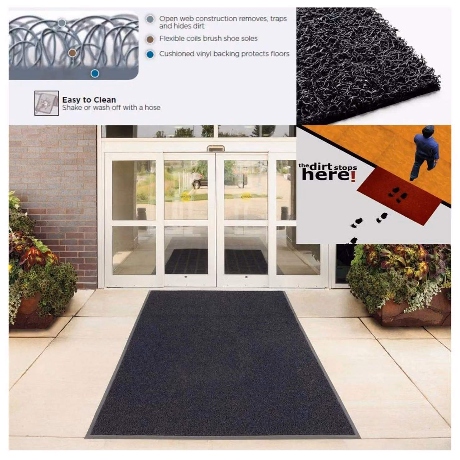 Oseasons Black Paw Embossed Rectangular Doormat, W/D: 60 x 40 cm – 4