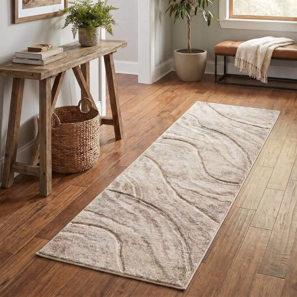 Desire Rugs Santiago Modern Geometric Patterned Runner Rug in Beige, W/D/H: 60 x 220 cm – 4