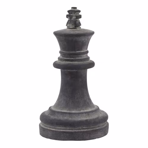 Hill Interiors Amalfi King Chess Piece, Grey, H 28 cm x W 16 cm x D 16 cm