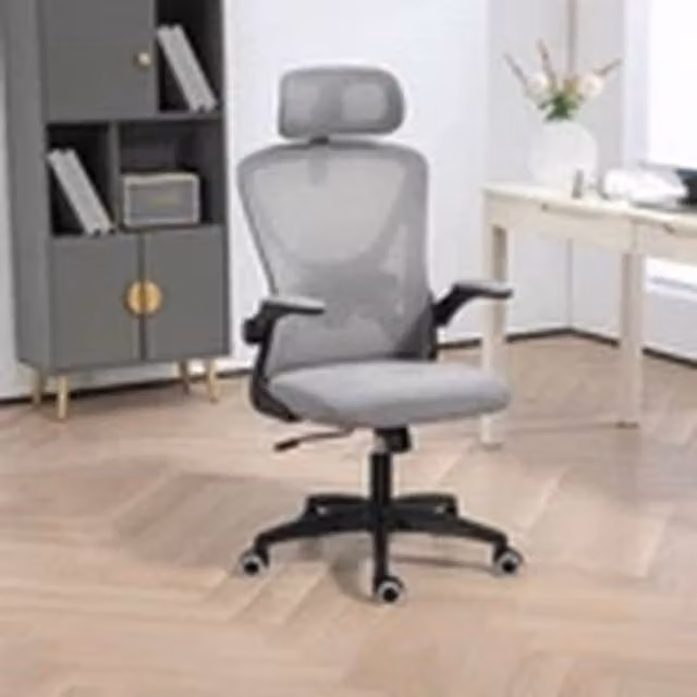 Kelvenix Ergonomic Office Chair in Grey with Adjustable Armrests and Headrest – 1