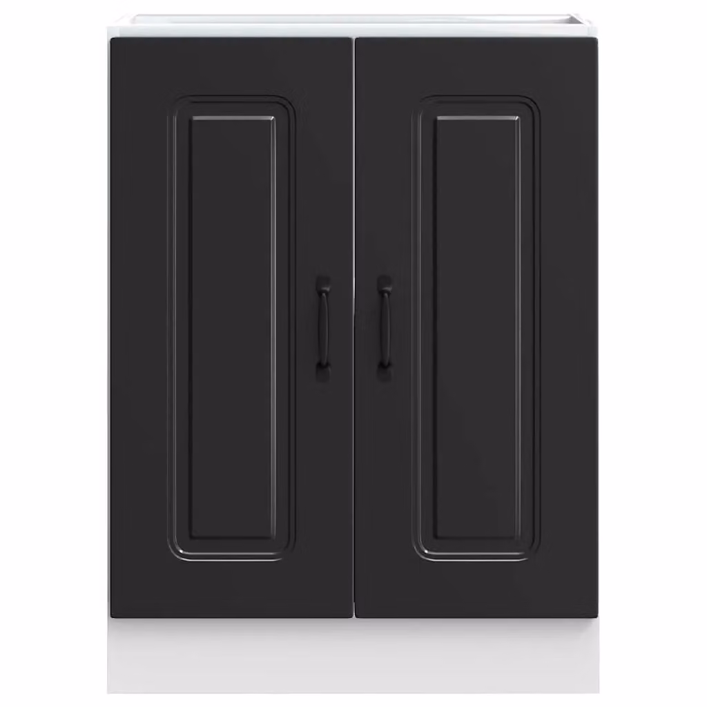 Berkfield Home Kalmar Black Matt Sink Base Cabinet W/D/H: 60 x 46 x 81.5 cm – 4
