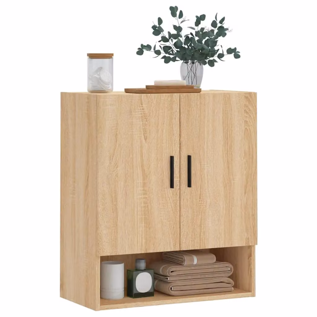 Berkfield Home Sonoma Oak Wall Cabinet in Brown, W/D/H: 60 x 31 x 70 cm – 2
