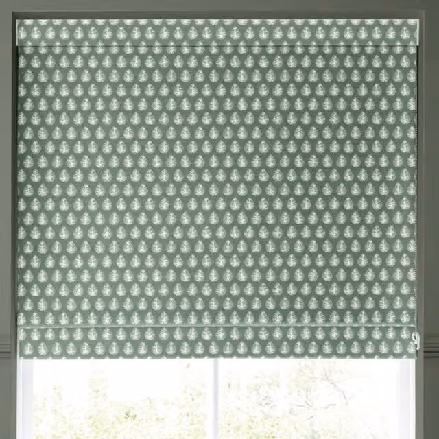 Emily Bond Jaipur Made to Measure Blackout Roman Blind in Green Floral Design