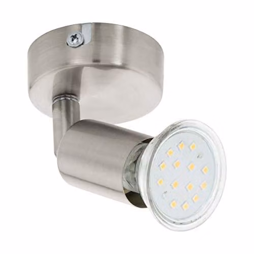 Loops Modern Adjustable Wall Spot Light in Silver Stainless Steel with Included GU10 LED Bulb