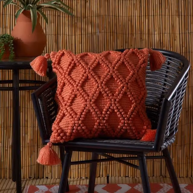 Drift Home Alda Outdoor Filled Square Cushion, Terracotta, W/D/H: 43 x 43 x 43 cm – 1
