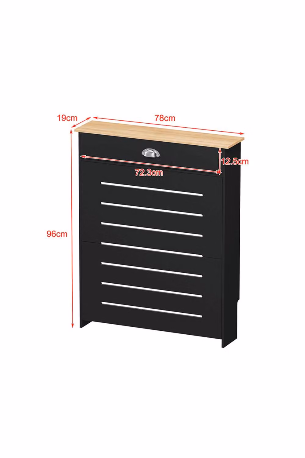 Home Source Batley Small Radiator Cover in Black MDF Wood – 4
