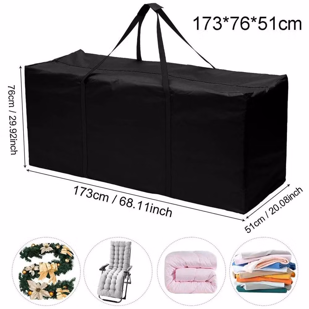 KORVIXA Black Outdoor Garden Furniture Cushion Storage Bag, 100 cm – 2